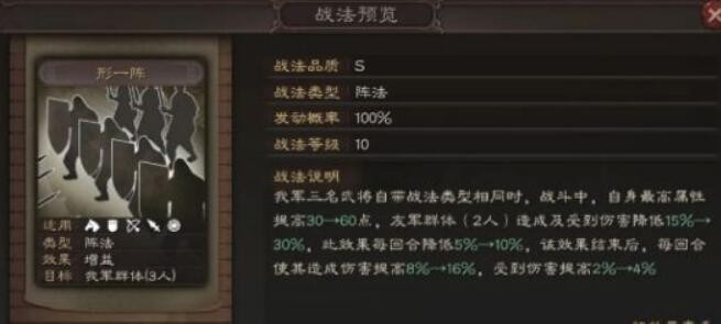 三国志战略版形一阵兑换条件 形一阵战法效果一览
