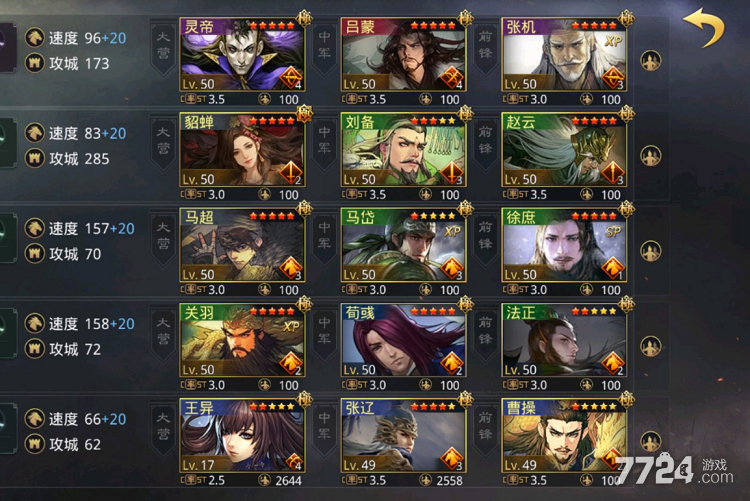 率土之滨最强五队阵容 武将组合前五名推荐